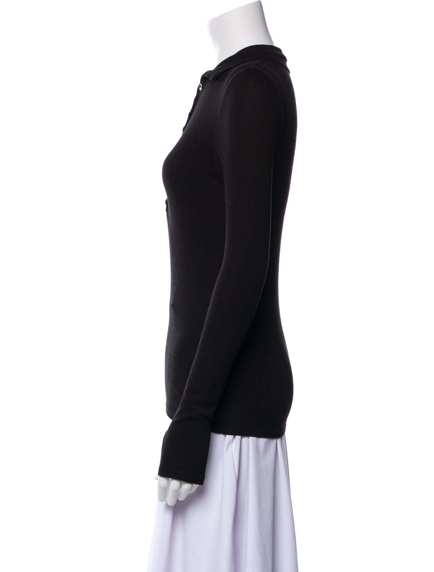 Anine Bing V-Neck Long Sleeve Top